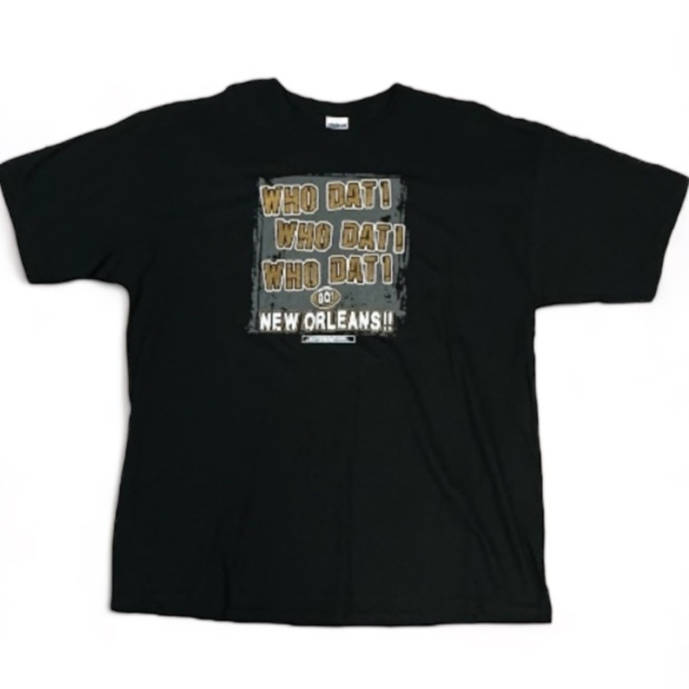 NEW New Orleans Saints Who Dat Black T Shirt Men’s | Unisex Size XL NWOT Vintage